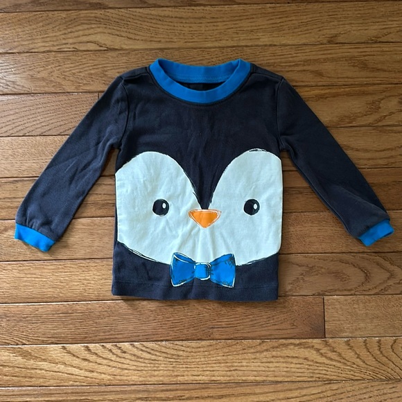 🐧EUC Children’s Place Pajama Shirt 12-18 months penguin long sleeve - Picture 1 of 7